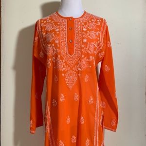 Orange long kaftan from Graham Kandiah, size small.